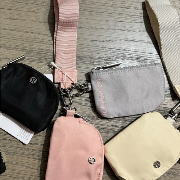 Lululemon Dual Keychain Wristlet Pink Gray - Picture 2 of 2